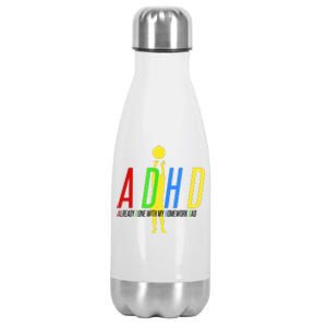 Funny ADHD Already Done With My Homework Dad Stainless Steel Insulated Water Bottle