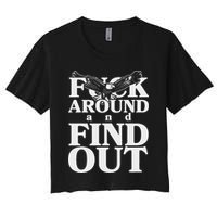 Fuck Around And Find Out Eagle Women's Crop Top Tee