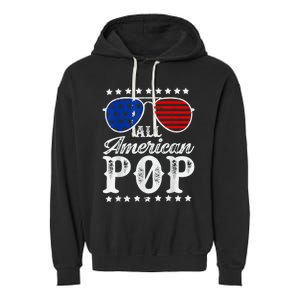 Funny All American Pop Sunglasses USA 4th Of July Garment-Dyed Fleece Hoodie