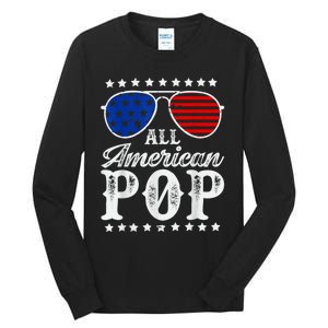 Funny All American Pop Sunglasses USA 4th Of July Tall Long Sleeve T-Shirt