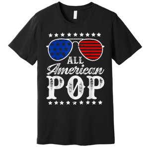 Funny All American Pop Sunglasses USA 4th Of July Premium T-Shirt