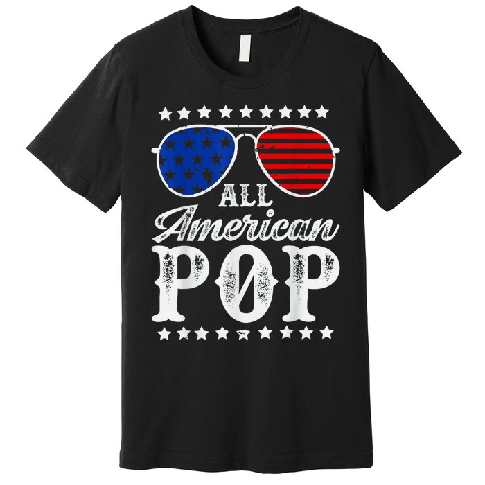 Funny All American Pop Sunglasses USA 4th Of July Premium T-Shirt