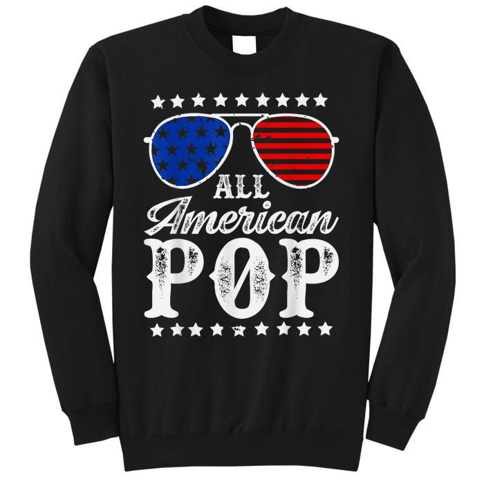 Funny All American Pop Sunglasses USA 4th Of July Tall Sweatshirt