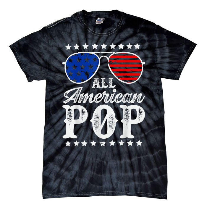 Funny All American Pop Sunglasses USA 4th Of July Tie-Dye T-Shirt