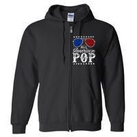 Funny All American Pop Sunglasses USA 4th Of July Full Zip Hoodie