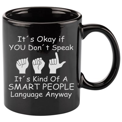 Funny Asl American Sign Language 11oz C Handle Ceramic Mug