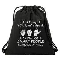 Funny Asl American Sign Language Drawstring Bag
