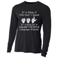 Funny Asl American Sign Language Cooling Performance Long Sleeve Crew