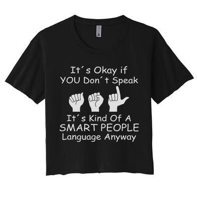 Funny Asl American Sign Language Crop Top