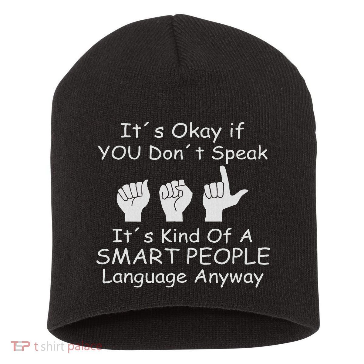 Funny Asl American Sign Language Short Acrylic Beanie