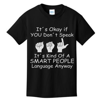 Funny Asl American Sign Language Kids T-Shirt