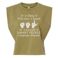 Funny Asl American Sign Language Garment-Dyed Women's Muscle Tee