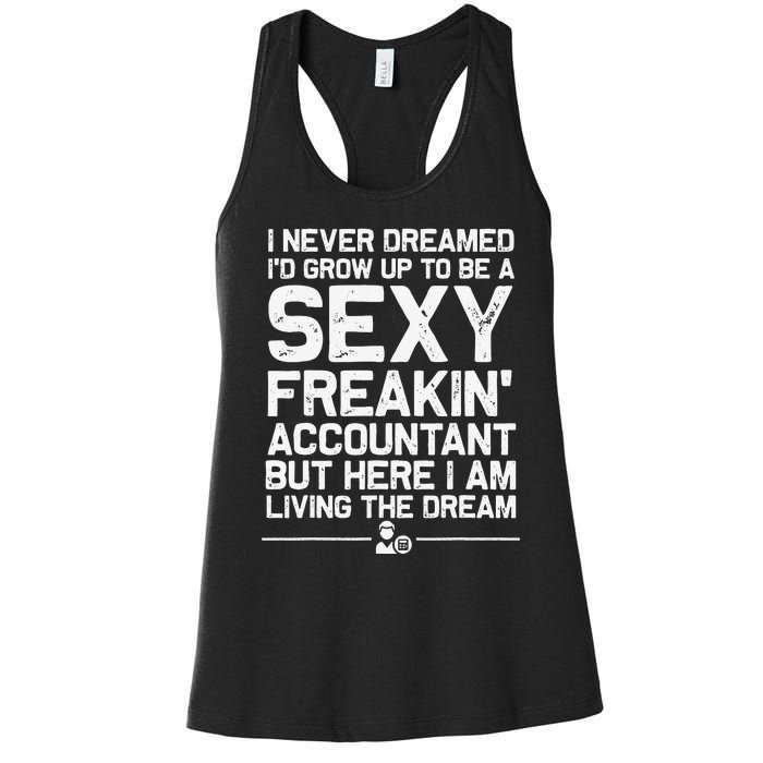 Funny Accountant Art For  CPA Accounting Bookkeeper Women's Racerback Tank