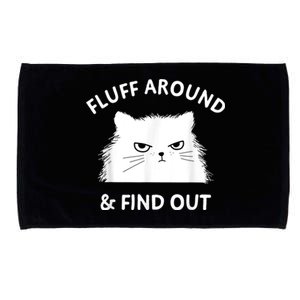 Fluff Around And Find Out Funny Cat Adult Humor Microfiber Hand Towel