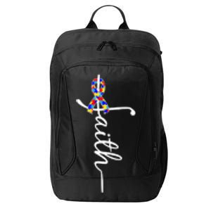 Faith Autism Awareness Month Ribbon City Backpack