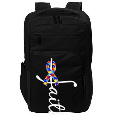 Faith Autism Awareness Month Ribbon Impact Tech Backpack