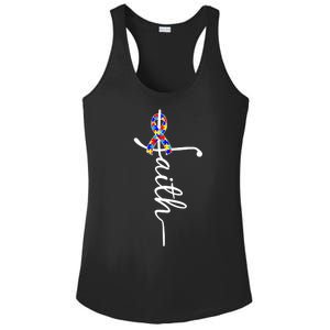 Faith Autism Awareness Month Ribbon Ladies PosiCharge Competitor Racerback Tank