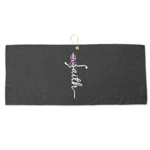 Faith Autism Awareness Month Ribbon Large Microfiber Waffle Golf Towel