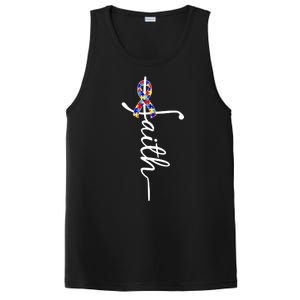 Faith Autism Awareness Month Ribbon PosiCharge Competitor Tank