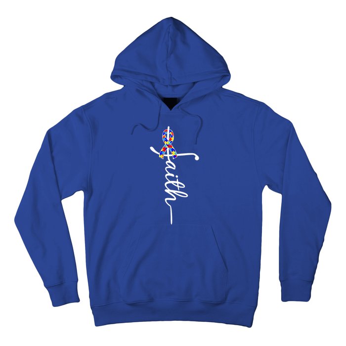 Faith Autism Awareness Month Ribbon Hoodie