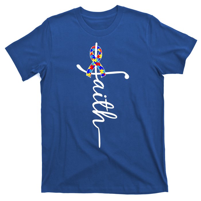 Faith Autism Awareness Month Ribbon T-Shirt