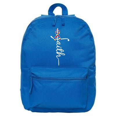 Faith Autism Awareness Month Ribbon 16 in Basic Backpack