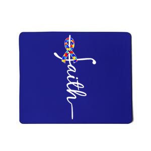 Faith Autism Awareness Month Ribbon Mousepad