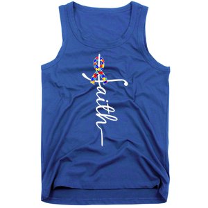 Faith Autism Awareness Month Ribbon Tank Top