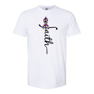 Faith Autism Awareness Month Ribbon Softstyle® CVC T-Shirt