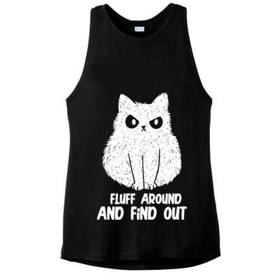 Fluff Around And Find Out Funny Cat Lover Ladies PosiCharge Tri-Blend Wicking Tank