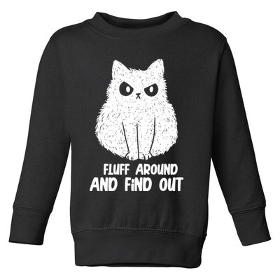 Fluff Around And Find Out Funny Cat Lover Toddler Sweatshirt