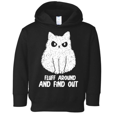 Fluff Around And Find Out Funny Cat Lover Toddler Hoodie