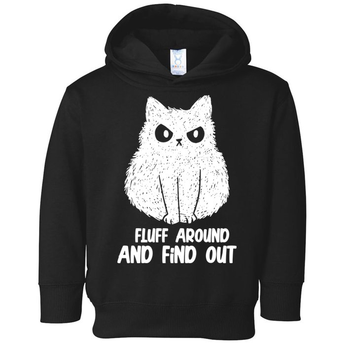 Fluff Around And Find Out Funny Cat Lover Toddler Hoodie
