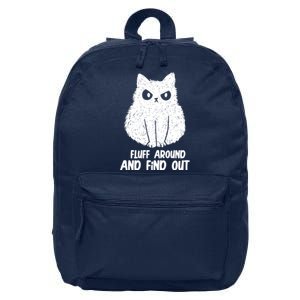 Fluff Around And Find Out Funny Cat Lover 16 in Basic Backpack