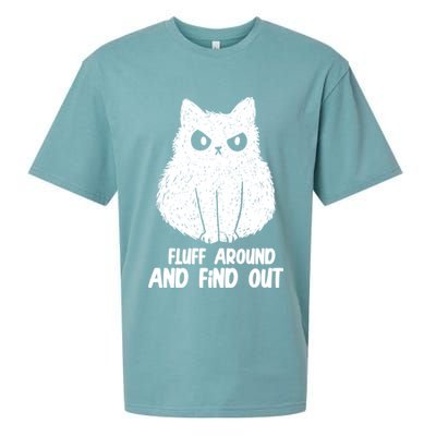Fluff Around And Find Out Funny Cat Lover Sueded Cloud Jersey T-Shirt