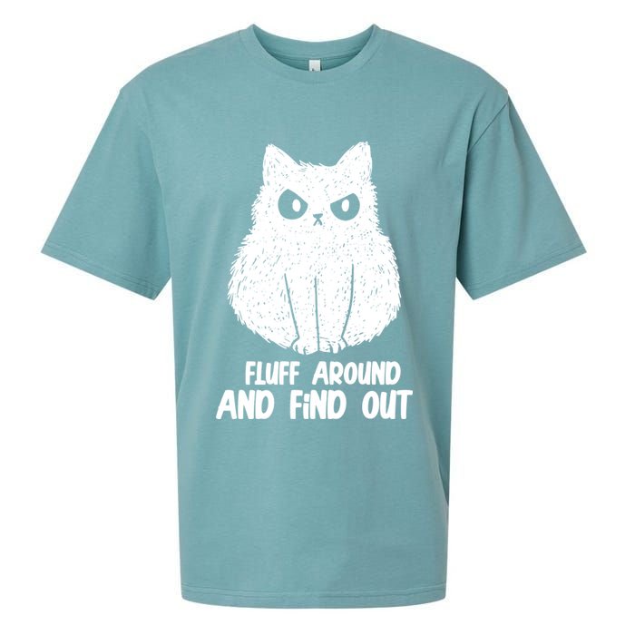 Fluff Around And Find Out Funny Cat Lover Sueded Cloud Jersey T-Shirt