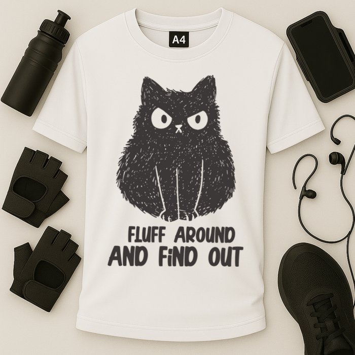 Fluff Around And Find Out Funny Cat Lover Performance Shirt