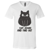 Fluff Around And Find Out Funny Cat Lover V-Neck T-Shirt