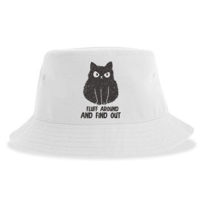 Fluff Around And Find Out Funny Cat Lover Sustainable Bucket Hat