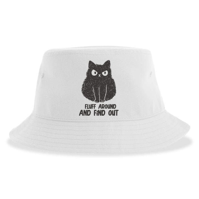 Fluff Around And Find Out Funny Cat Lover Sustainable Bucket Hat