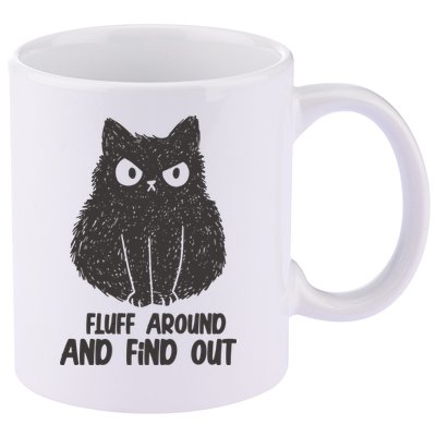 Fluff Around And Find Out Funny Cat Lover 11oz C Handle Ceramic Mug