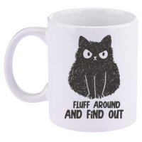 Fluff Around And Find Out Funny Cat Lover 11oz C Handle Ceramic Mug