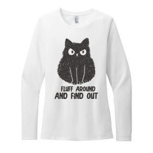 Fluff Around And Find Out Funny Cat Lover Womens CVC Long Sleeve Shirt