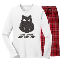 Fluff Around And Find Out Funny Cat Lover Women's Long Sleeve Flannel Pajama Set 