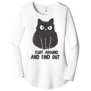 Fluff Around And Find Out Funny Cat Lover Women's Perfect Tri Tunic Long Sleeve Shirt