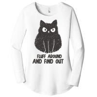 Fluff Around And Find Out Funny Cat Lover Women's Perfect Tri Tunic Long Sleeve Shirt