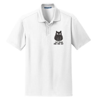 Fluff Around And Find Out Funny Cat Lover Dry Zone Grid Polo