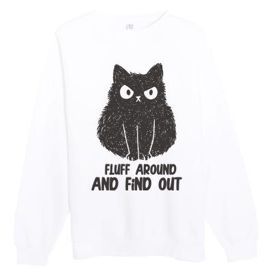 Fluff Around And Find Out Funny Cat Lover Premium Crewneck Sweatshirt