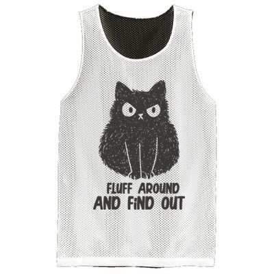 Fluff Around And Find Out Funny Cat Lover Mesh Reversible Basketball Jersey Tank