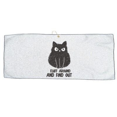 Fluff Around And Find Out Funny Cat Lover Large Microfiber Waffle Golf Towel
